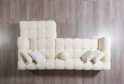 Ivy Ivory Boucle RAF Sectional - Mattress on Demand