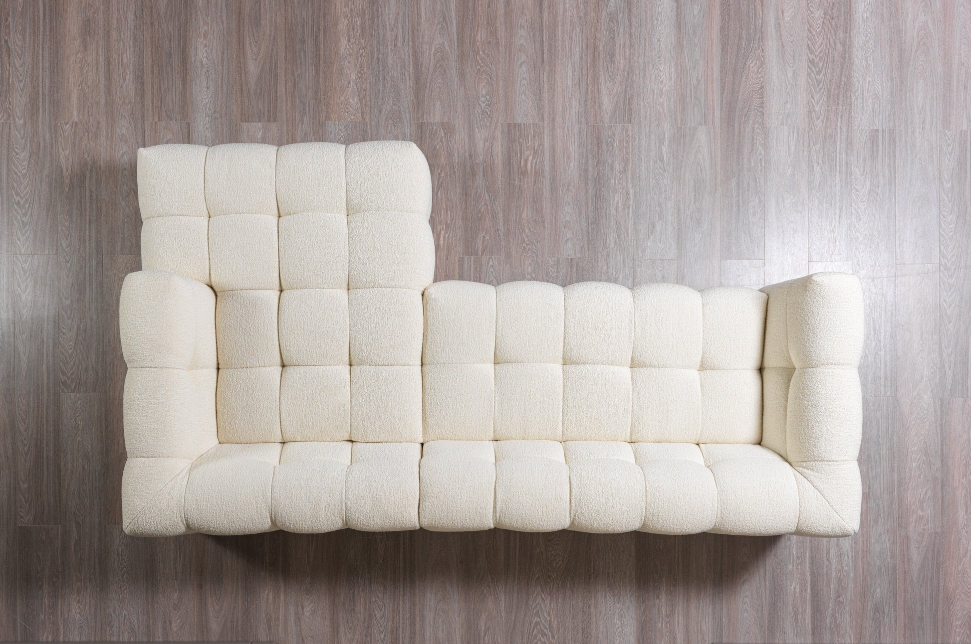 Ivy Ivory Boucle RAF Sectional - Mattress on Demand