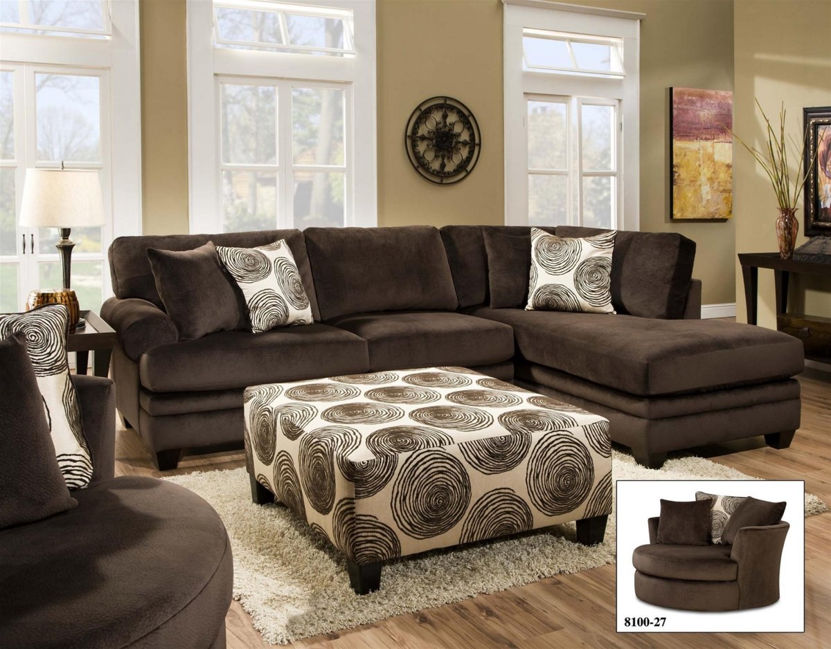 Jamba Chocolate RAF Sectional - Mattress on Demand