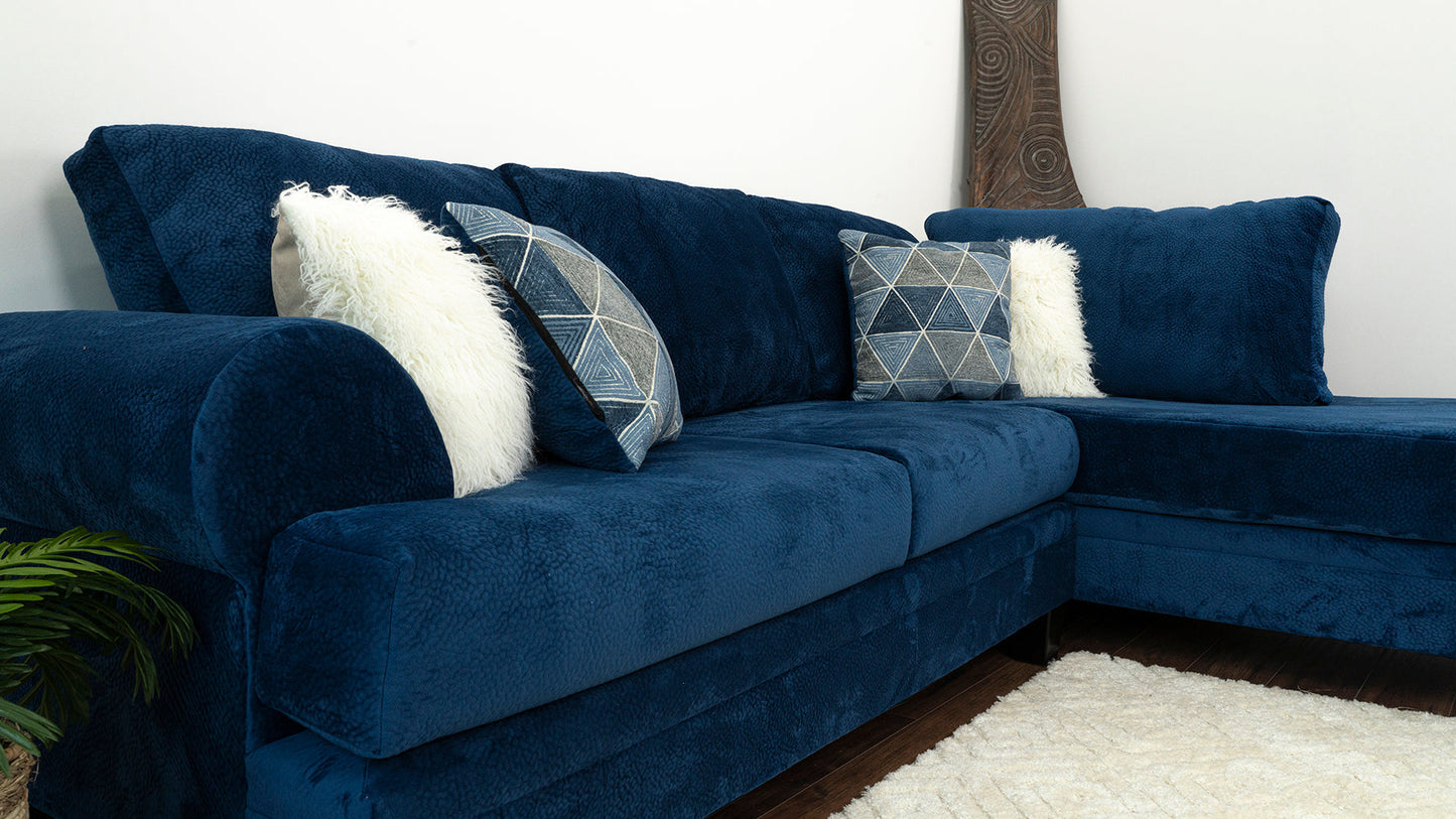 Jamba Groovy Navy RAF Sectional - Mattress on Demand