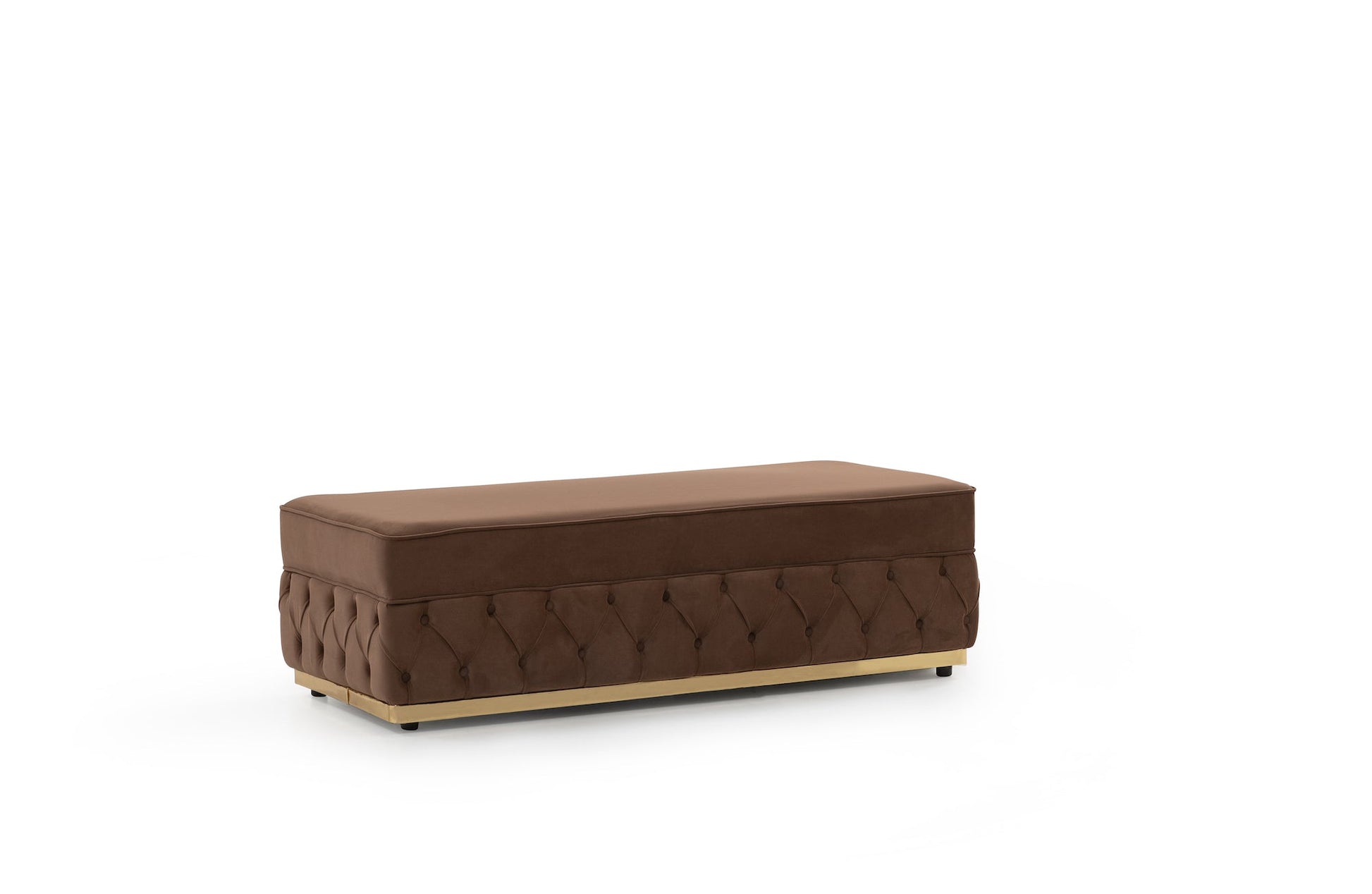 Jester Mocha Velvet Rectangle Ottoman - Mattress on Demand