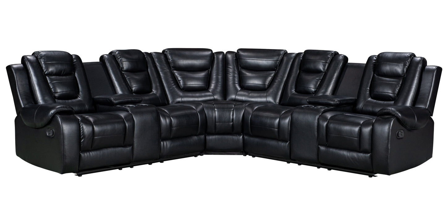 Jordan Black Reclining Sectional