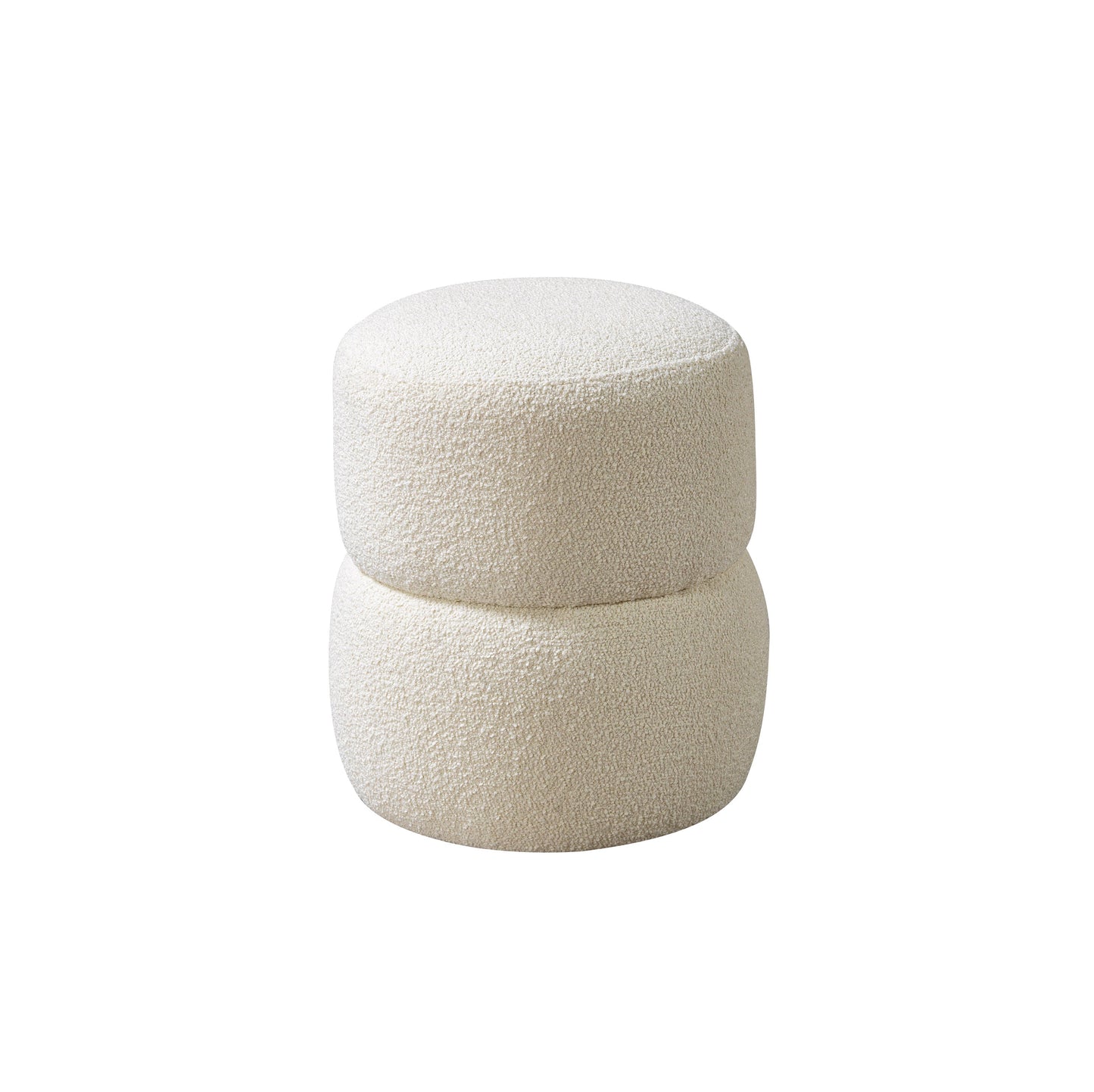 Larissa Ivory Boucle Stool - Mattress on Demand