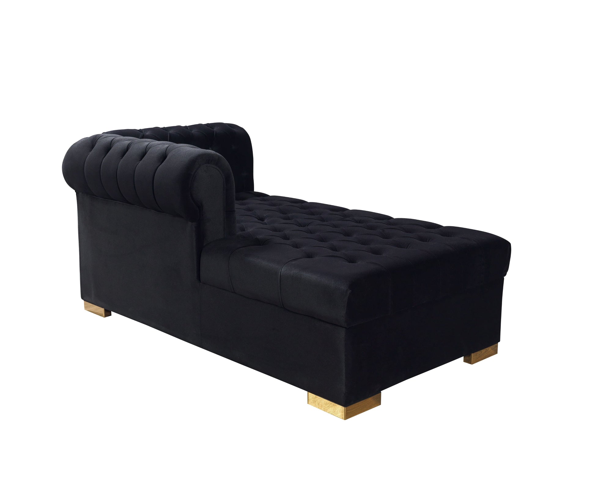 Lauren Black Velvet Double Chaise Sectional - Mattress on Demand