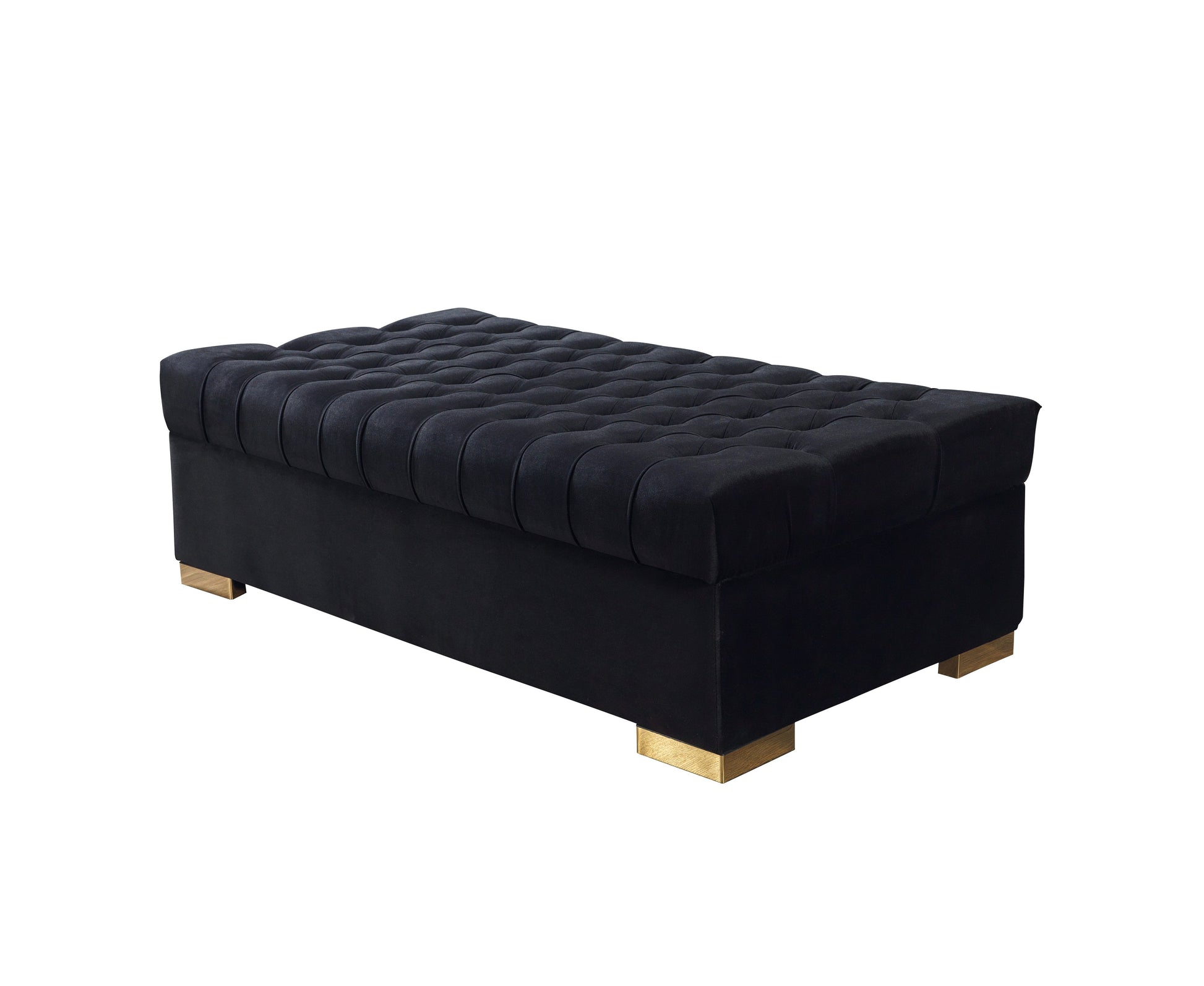 Lauren Black Velvet Double Chaise Sectional - Mattress on Demand