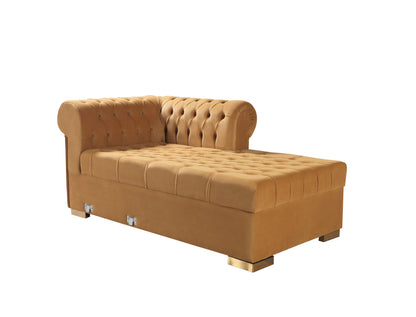 Lauren Mustard Velvet Double Chaise Sectional - Mattress on Demand