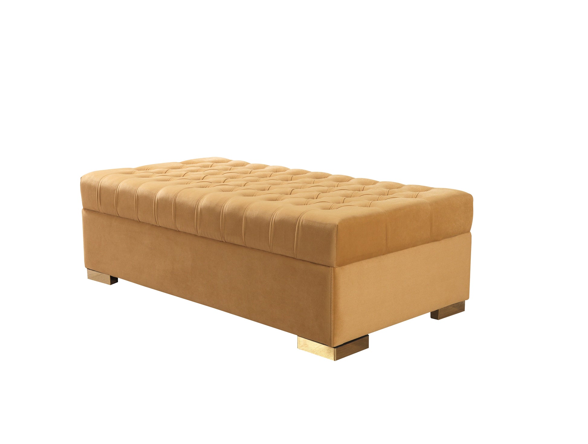 Lauren Mustard Velvet Double Chaise Sectional - Mattress on Demand