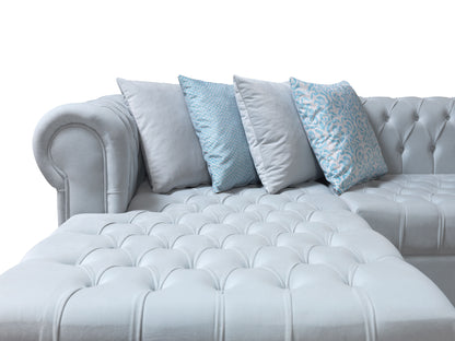 Lauren Pearl Velvet Double Chaise Sectional - Mattress on Demand