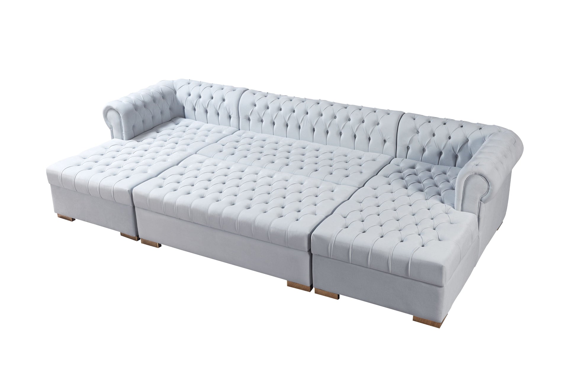 Lauren Pearl Velvet Double Chaise Sectional - Mattress on Demand