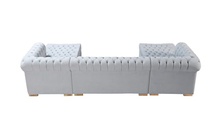 Lauren Pearl Velvet Double Chaise Sectional - Mattress on Demand