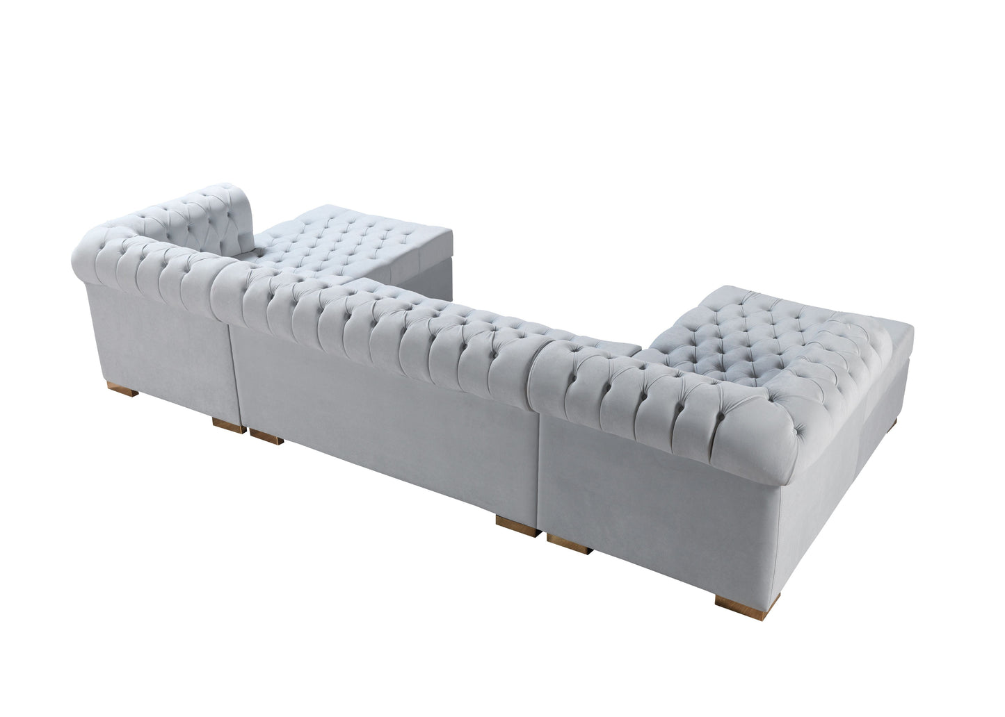 Lauren Pearl Velvet Double Chaise Sectional - Mattress on Demand