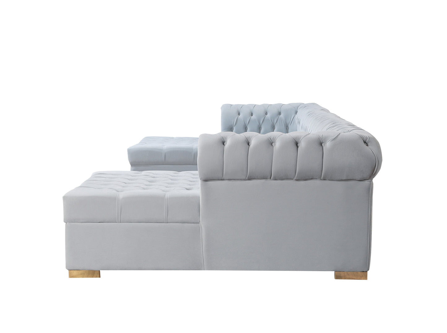 Lauren Pearl Velvet Double Chaise Sectional - Mattress on Demand