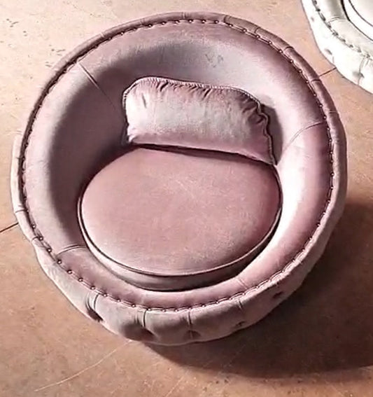 Lauren Pink Velvet Swivel Chair - Mattress on Demand