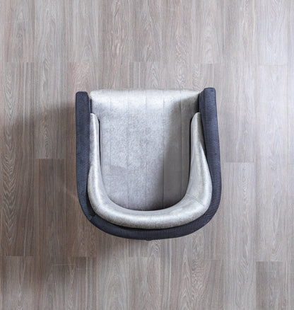 Leina Silver/Gray Velvet Chair - Mattress on Demand