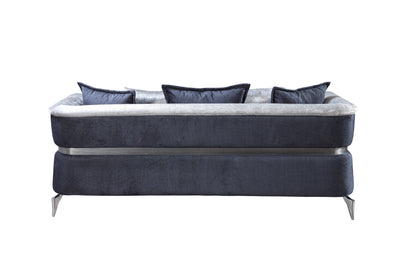 Leina Silver/Gray Velvet Living Room Set - Mattress on Demand