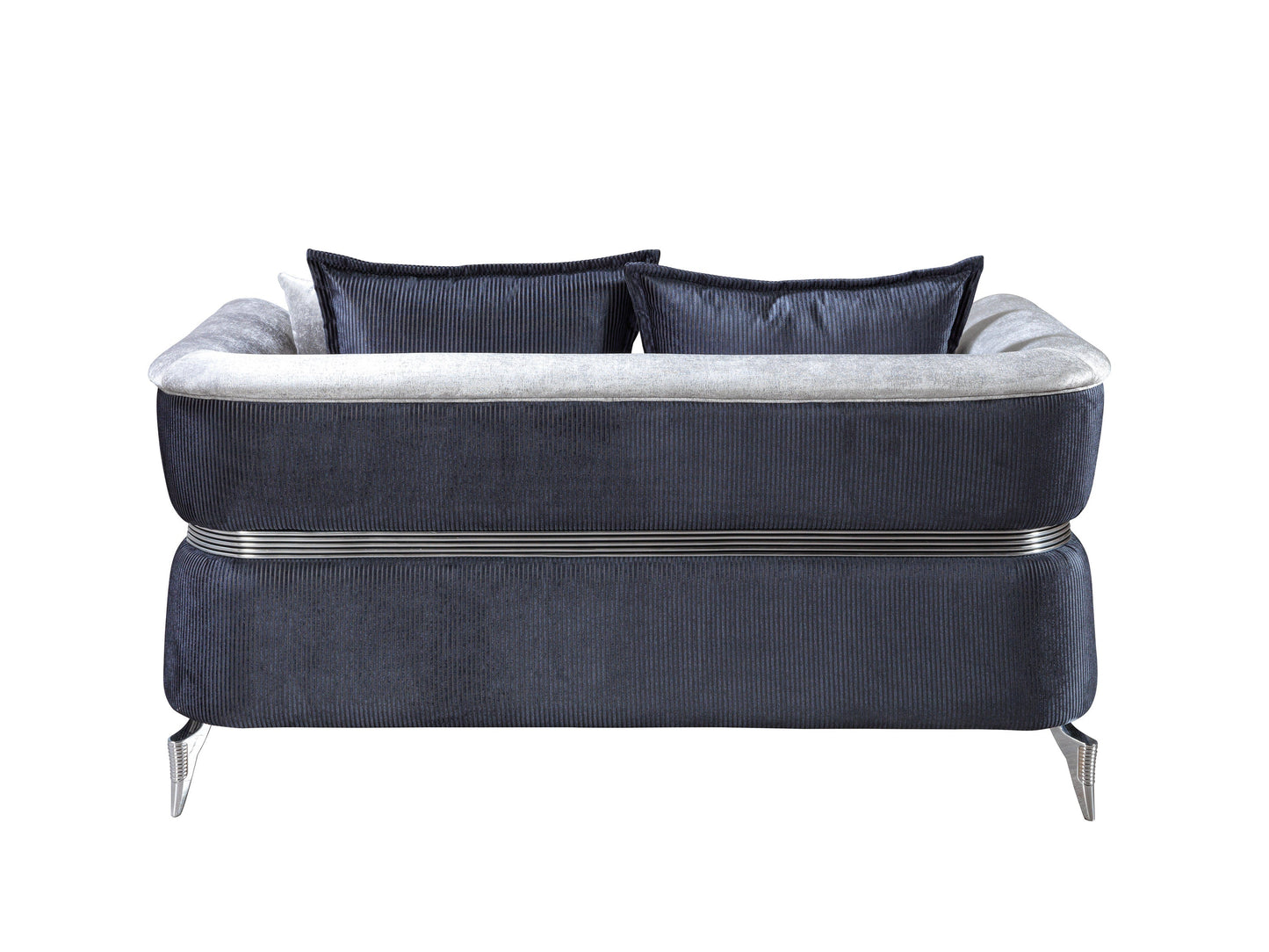 Leina Silver/Gray Velvet Living Room Set - Mattress on Demand