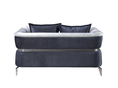 Leina Silver/Gray Velvet Living Room Set - Mattress on Demand