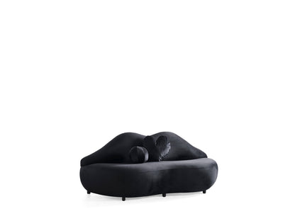 Lips Black Velvet Settee - Mattress on Demand