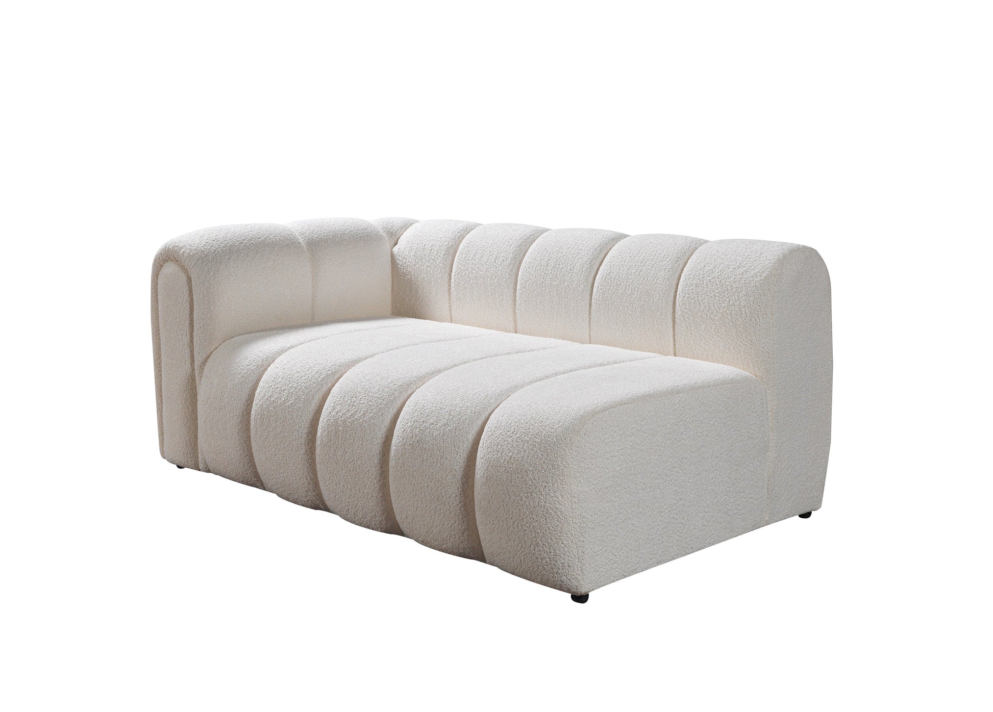 Lis Ivory Boucle RAF Sectional - Mattress on Demand