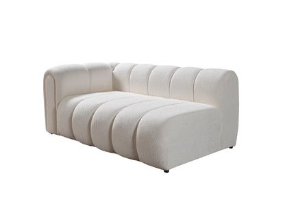 Lis Ivory Boucle RAF Sectional - Mattress on Demand