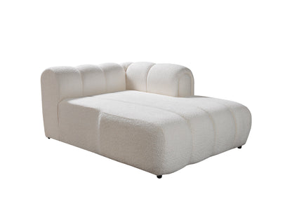 Lis Ivory Boucle RAF Sectional - Mattress on Demand