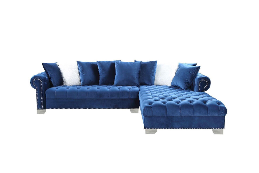 London Blue Velvet RAF Oversized Sectional