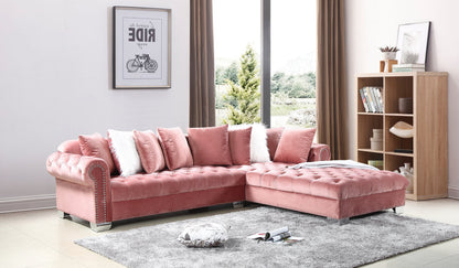 London Pink Velvet RAF Oversized Sectional