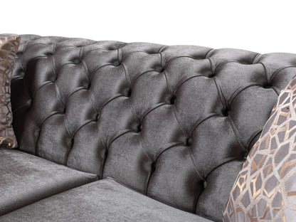 Lupino Gray Velvet Sofa & Loveseat - Mattress on Demand