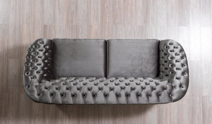 Lupino Gray Velvet Sofa & Loveseat - Mattress on Demand