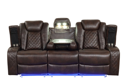 Luz Brown 3-Piece Reclining Living Room Set