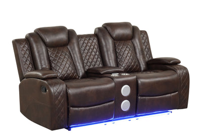 Luz Brown 3-Piece Reclining Living Room Set