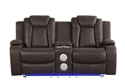 Luz Chocolate 3-Piece Reclining Living Room Set