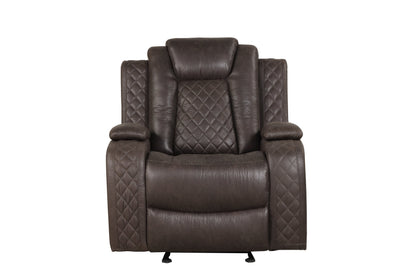 Luz Chocolate 3-Piece Reclining Living Room Set