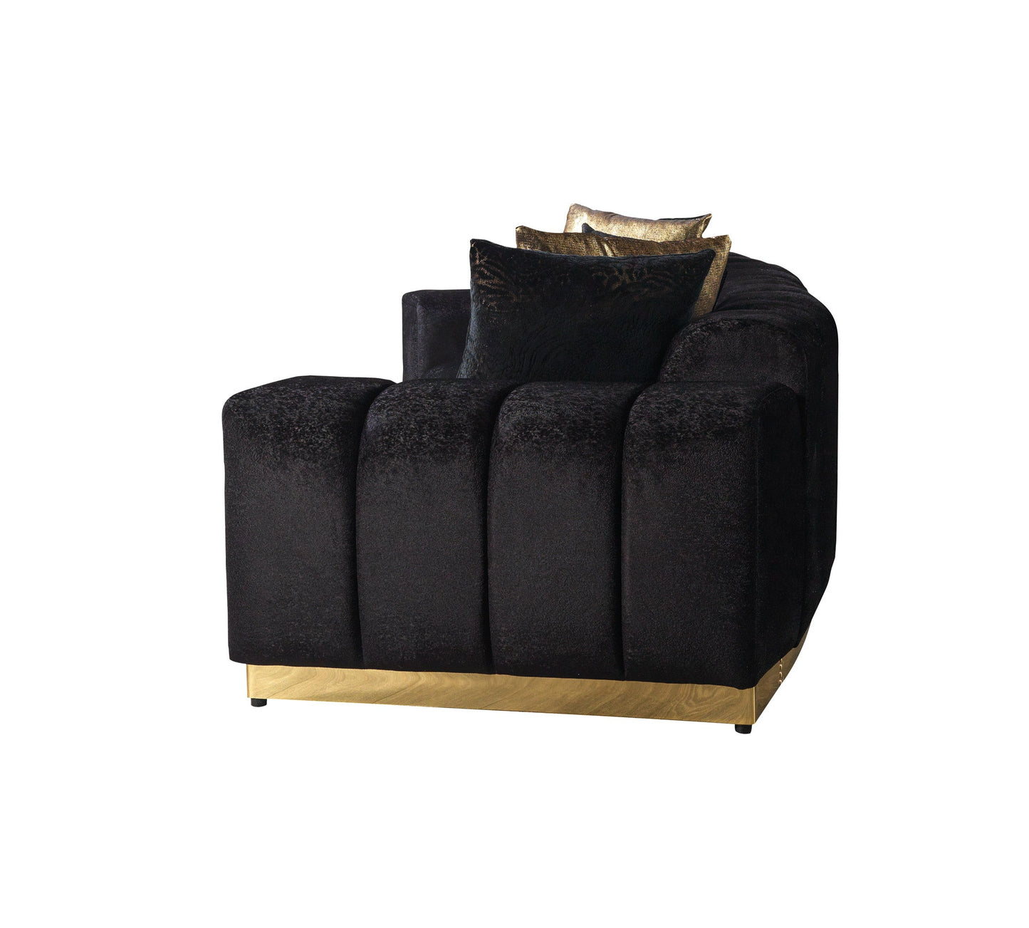 Michelle Black Velvet Curved Sectional - Mattress on Demand