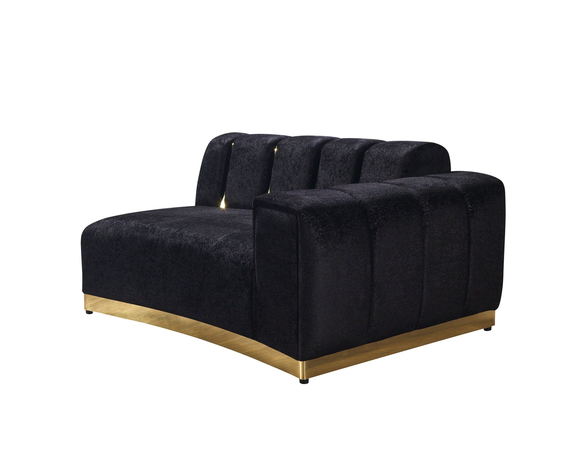 Michelle Black Velvet Curved Sectional - Mattress on Demand