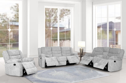 Oliver Silver 3-Piece Reclining Living Room Set