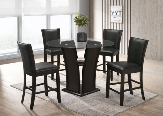 Orlando Black 5-Piece Counter Height Set