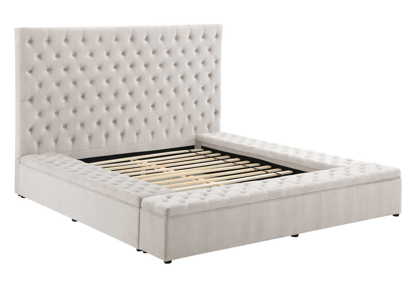 Paris Beige King Storage Platform Bed