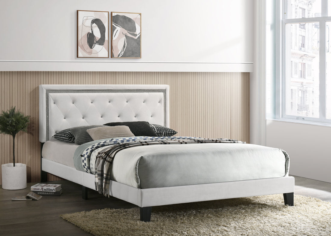 Passion White Full Platform Bed