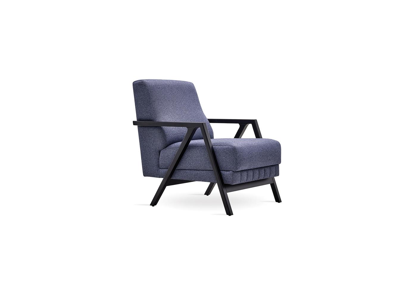 Pavia Navy Blue Armchair - Mattress on Demand