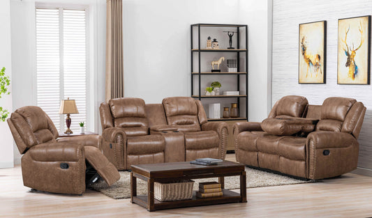 River Creek Brown 3-Piece Reclining Living Room Set