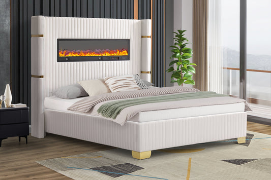 Romance White King Platform Bed