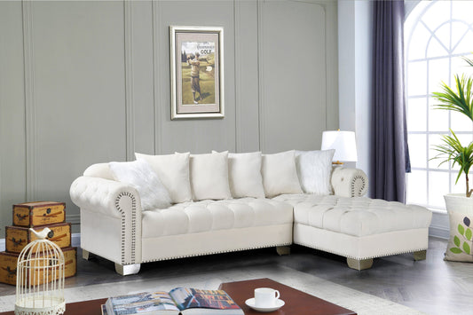 Royal Beige Velvet RAF Sectional