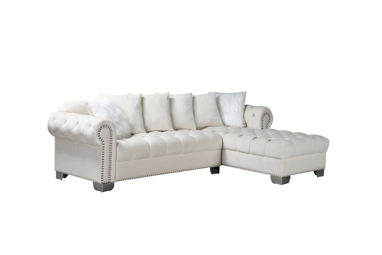 Royal Beige Velvet RAF Sectional