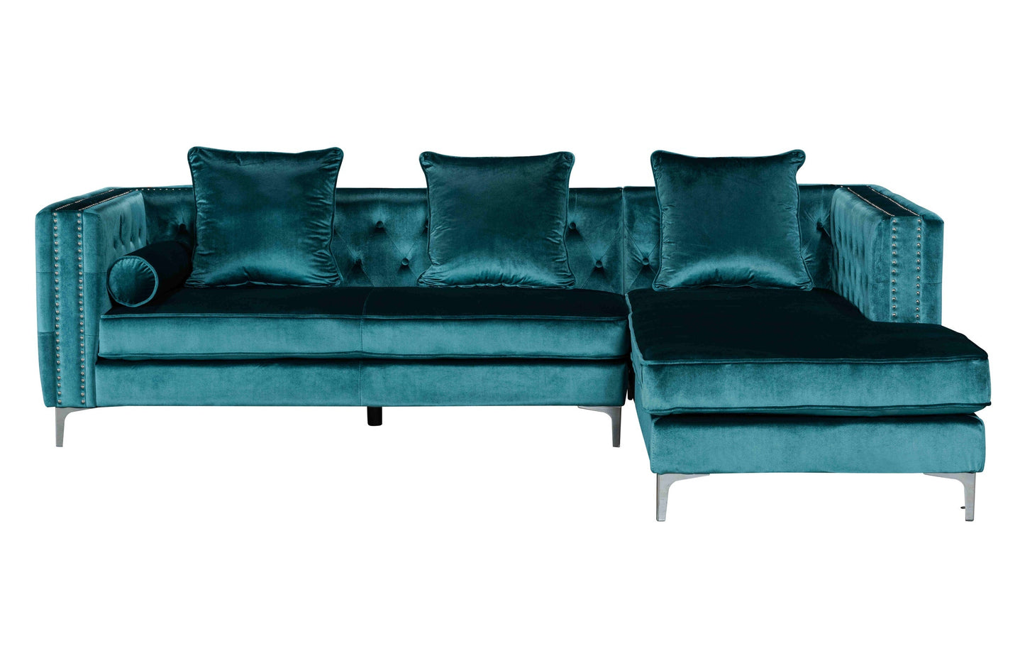 Ava Teal Velvet RAF Sectional