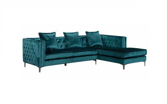 Ava Teal Velvet RAF Sectional