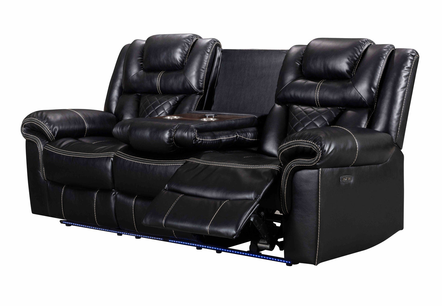 Alexa Black 3-Piece Power Reclining Living Room Set