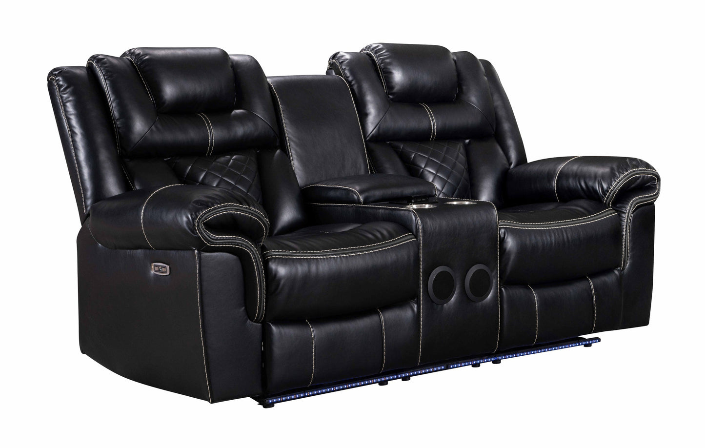 Alexa Black 3-Piece Power Reclining Living Room Set