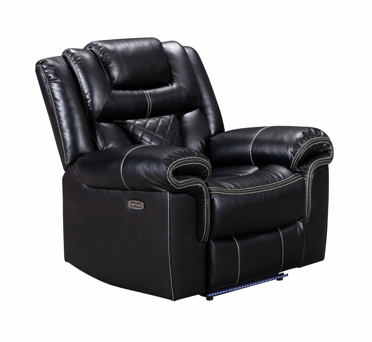 Alexa Black 3-Piece Power Reclining Living Room Set