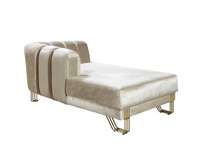 Santana Ivory Velvet Double Chaise Sectional - Mattress on Demand